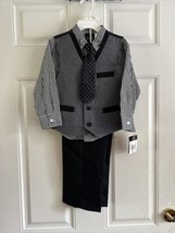New with Tag TFW Toddler Boys  4pc Suit Set - Shirt, Vest, Tie, Pants - 4T  (R9) - £27.61 GBP