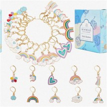 Rainbow Charm Stitch Markers - 20Pcs Box for Knitting, Crochet, Weaving, Sewing - $27.67