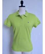 Vintage Authentic LACOSTE Pique Knit Polo Shirt 44 37&quot; Bust S M Lime All... - £23.56 GBP
