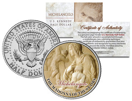 Michelangelo * Madonna Of The Stairs * Jesus Sculpture Jfk Half Dollar U.S. Coin - £6.87 GBP
