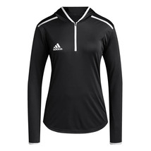 adidas Women&#39;s Team Issue Hooded Black Long Sleeve T-Shirt Small HG4993 - $19.00
