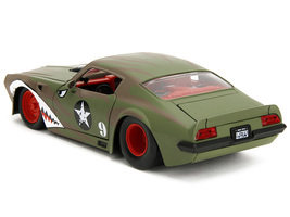 1972 Pontiac Firebird #9 Green Camouflage Flames with Graphics and Red Interior  - £33.26 GBP