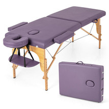 84 Inch Foldable Massage Table with Carrying Bag and Height Adjustable-Purple -  - €143,71 EUR