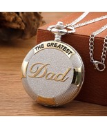 The Greatest Dad’s Vintage Quartz Pocket Watch Pendant With Chain Necklace - $18.70