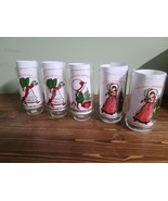 Lot Of 7 Vintage Coca Cola American Greetings Christmas Glass Holly Hobbie - £22.07 GBP