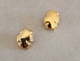 Pair Vtg Mid Century Gold Nugget Textured Solid Brass Goldtone Buttons 1.75cm - £11.93 GBP