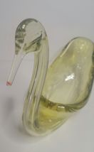 Yellow Glass Swan Dish with Hollow Neck image 4