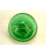 Glass Egg Paperweight, Domed Ball, Transparent Emerald Green, Controlled... - $29.35