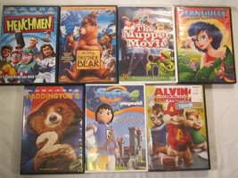 Lot Of 7 Dvd Animated Movies Fern Gully Muppets Henchmen Paddington 2 [12N6] - £12.08 GBP