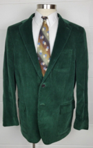 Lands End Mens Green Cotton Corduroy Sport Coat Jacket Sz 44 - £35.72 GBP