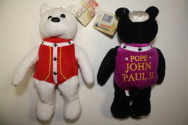 Pair Of Pope John Paul Ii Plush Bears With Canonization 24K Gold State Quarters - £16.97 GBP
