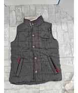 Kids Unisex Hatley Sherpa Lined Vest Gray Button Up Size 6 Crisp Clean - $438.52 MXN