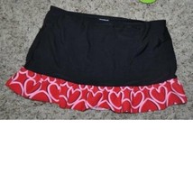 Swimsuit Coverup Malibu Dream sz 10 Black Red Heart Elastic Waist Skirt ... - $13.69 CAD