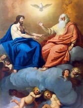 Wall Artwork Decor God And Jesus Painting Picture HD Printed Canvas Giclee - £6.86 GBP+