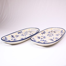 Temptations Set Of 2 Sandwich Trays Old World Handpainted Colorful Rare NEW - £21.28 GBP