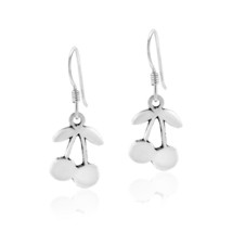 Whimsical Fashion Sterling Silver Cherries Dangle Earrings - £7.02 GBP