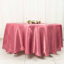 Cinnamon Rose 108&quot;&quot; Round Satin Tablecloth Light Gray Party Home Kitchen Gift - £14.04 GBP