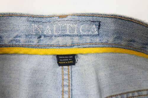 Vintage 90s Nautica Mens 40x32 Distressed Baggy Fit Wide Leg Denim Jeans Blue Item image 10