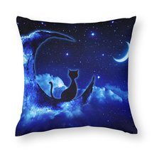 Mondxflaur Black Cat Decorative Pillow Case Covers for Couches Sofas Polyester - £8.81 GBP+