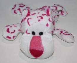 Goffa Leopard Cheetah Pink White  Plush Valentine 9" Lying Flat Soft Toy Stuffed - $14.48