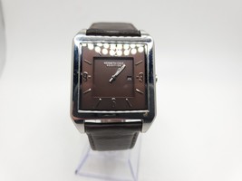 Kenneth Cole Reaction Watch Men New Battery Brown Date Dial 35mm - £35.38 GBP