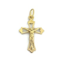 Vintage Open Crucifix Cross Religious Necklace Pendant 14K Yellow Gold, ... - £137.29 GBP