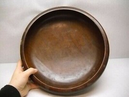 VINTAGE Wooden BOWL Round Shape SMALL LIPPED Edge Dark CHERRY Color Lift... - $34.27