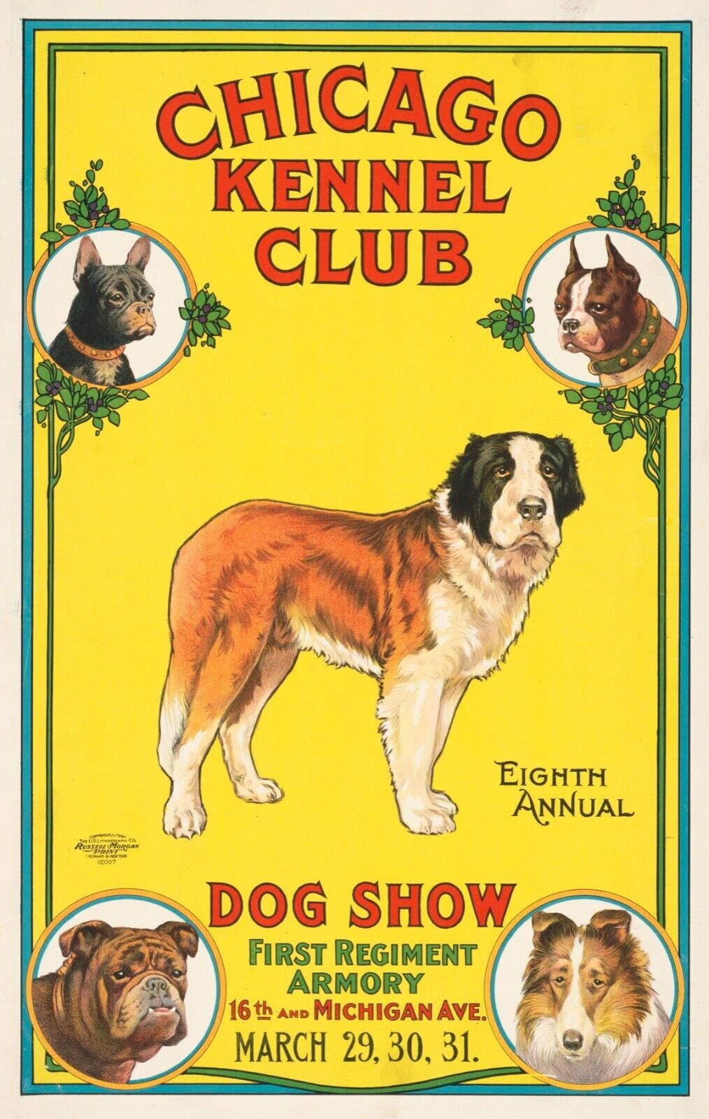 13638.Decor Poster print.Room Wall art design.Chicago Dog Show.Pet Vet office