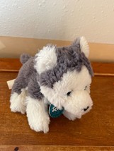 Justice Small Gray & White Plush Huskie Puppy Dog SCOUT Stuffed Animal – 5 inche - $14.89