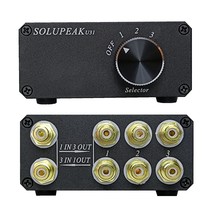 Premium Rca Switch Box, 3 In 1 Out Audio Switch, Stereo Switch Box With Signal L - £76.42 GBP
