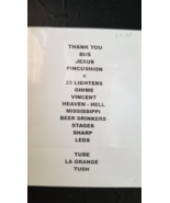 ZZ TOP - ORIGINAL NOT A COPY AMPHITHEATER ST. LOUIS CONCERT USED SETLIST - $75.00