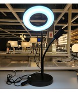 Ikea LANESPELARE Ring Selfie Lamp 24&quot;  w/ Phone Holder Dimmable Adjustab... - £60.27 GBP
