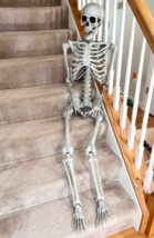 Skeleton 5.4ft Life Size Pose-N-Stay Halloween Decor W Light Up Red Eyes NEW - £55.00 GBP