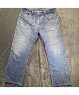 Levi’s 501 Jeans Men’s 36x27 Measured Tag 38x30 Altered Fade Thrashed Gr... - $64.28 CAD