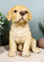 Ebros Realistic Sitting Adorable Labrador Puppy Statue 6.75&quot; Tall Pet Pal - £24.04 GBP