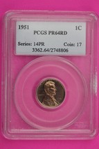 1951 P PR 64 RD Lincoln Wheat Cent Penny PCGS Graded Certified Authentic 30 - $109.34 CAD