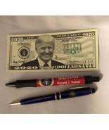TRUMP 2 PENS WHITE HOUSE BLUE METAL + EAGLE SEAL PEN RED + MONEY REPUBLI... - €13,97 EUR