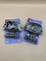 Claire’s Hair Claw Clip Set Of 4 Camo Oval Zebra Gray - $21.78