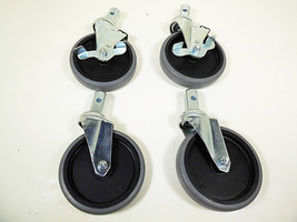 4 Pk Hospital Bed Wheels and Casters 5&quot; Wheel 2 with Brake Lock Locking ... - $32.71