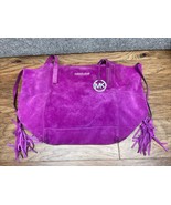 Michael Kors Ashbury Purple Suede Leather Boho Handbag Shoulder Bag Sued... - $376.14 MXN