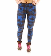 FINDERS KEEPERS Womens Leggings Run The World Casual Print Blue Black Si... - £30.63 GBP