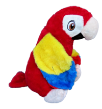 KellyToy Parrot Plush Bright Red Stuffed Animal w/ Yellow &amp; Blue Wings 2018 - $14.00