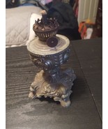 Antique Ornate Cast / Metal Oil Lamp 5&quot;  Made in Hong Kong VTG RARE - $2,594.81 MXN