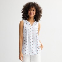 Women&#39;s Croft &amp; Barrow® Pintuck Sleeveless Shell Top, Size: Medium, Blue... - $14.99