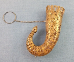 Sterling Filigree Cornucopia Posey Posy Pin with Applied Faces (#J1237) - $1,115.53 CAD