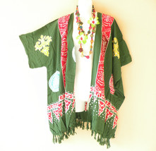 CG35 Turtle Batik Women Kimono Batik Cover Up Open Duster Cardigan - up to 5X - £19.61 GBP