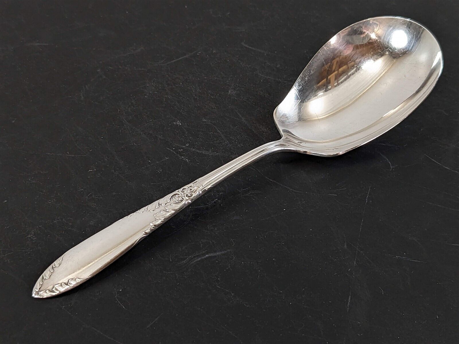 National Silver KING EDWARD Smooth Casserole Spoon 8-5/8" Silverplate 1936 - $19.79