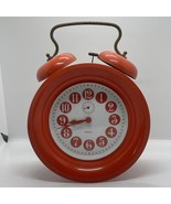 Vintage German Wind-up Clock with Alarm / WEDGEFIELD Metal Table Clock - $51.64
