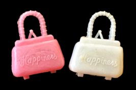 Vintage Barbie Francie Happiness Handbags Purses Pink and White Lot of Two - $4.88