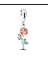Rose simil pandora,rose charm for pandora, silver charm for pandora,rose... - $26.06 CAD